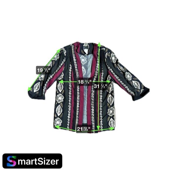 2/$18 SALE! Breli‎ Originals Womens Open Jacket Artsy Tribal Gypsy Rayon USA 10 - Picture 10 of 10